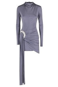 David Koma Crystal Drape Mini Dress