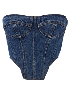 David Koma Denim Corset Top