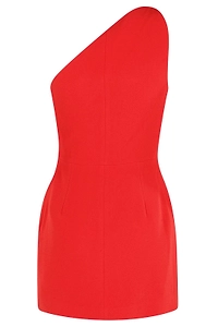 Crystal-Embellished One-Shoulder Dress