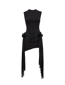 David Koma Draped Floral Mini Dress