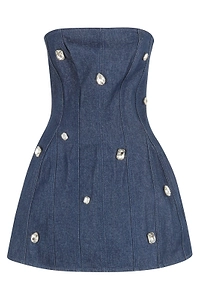 Embellished Strapless Dress