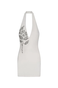 Flower Halter Mini Dress