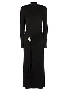 David Koma Jewel Detail Drape Dress