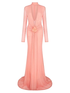 David Koma Plunge Cut-Out Draped Dress