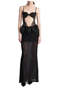David Koma Peplum Satin Gown