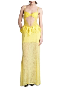 David Koma Peplum Satin Gown