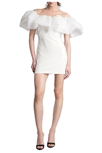 Puff Top Detail Sequin Mini Dress