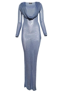 David Koma Plunge Neckline Embellished Gown