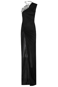 David Koma Satin Bow Strap Midi Dress