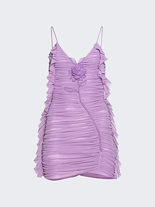 Ruched Rose Mini Dress