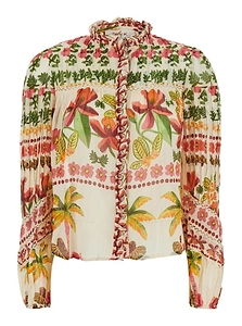 Axelle Printed Pleated Top