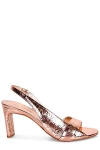 Del Carlo Crinkled Slingback Heeled Sandals