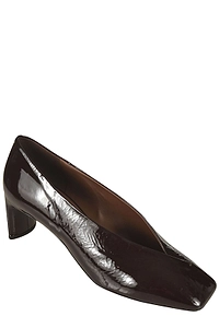 Del Carlo Patent Block Heel Pumps