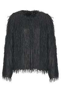 Desa 1972 Leather Fringe Intertwined Jacket