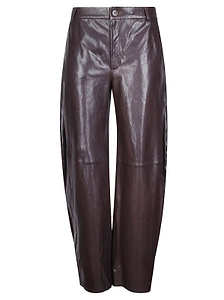 Desa 1972 Leather Rounded-Leg Pants