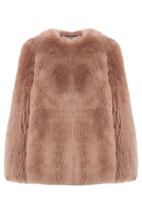 Shearling Round-Neck Jacket