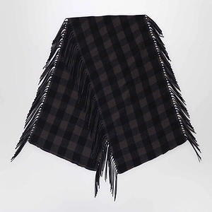 Surl Checked Fringed Scarf