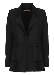 D.Exterior Single-Breasted Straight Hem Blazer