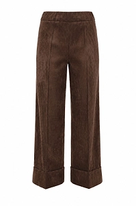 D.Exterior Wide-Leg Cuffed Pants