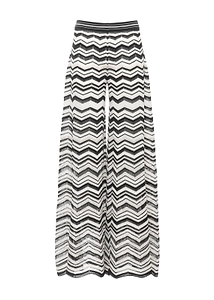 D.Exterior Zigzag Wide-Leg Pants