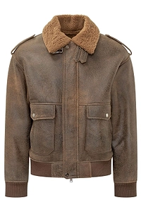Shearling Collar Bomber Jacket