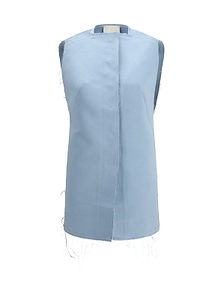 Raw-Edge Sleeveless Dress