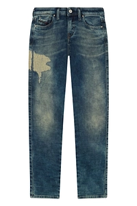 Diesel Distressed Straight-Leg Jeans