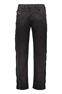 Diesel Contrast-Trim Straight-Leg Jeans