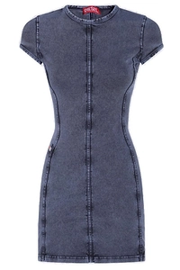 Diesel D-Cupsleeves Denim-Look Mini Dress
