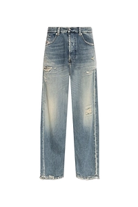Diesel D-Macs Distressed Straight-Leg Jeans