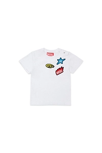 Diesel Kids Logo Patch Crewneck T-Shirt