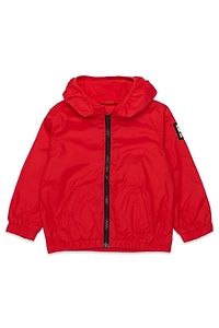 Diesel Kids Logo Patch Zipped Hooded Jacket