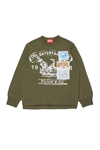 Diesel Kids Logo Printed Crewneck Sweatshirt
