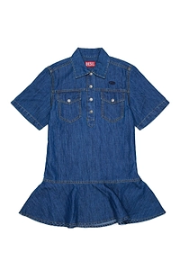 Diesel Kids Daryl Ruffled Shirt Dress