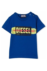 Diesel Kids Logo Printed Crewneck T-Shirt