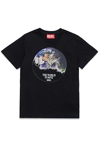 Diesel Kids Earth Printed Crewneck T-Shirt