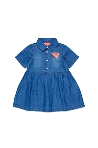 Diesel Kids Logo Printed Denim Dress