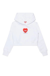 Diesel Kids Heart Printed Cropped Hoodie