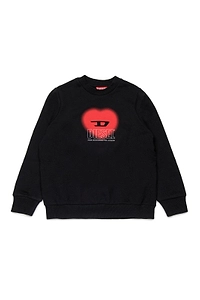 Diesel Kids Heart Printed Crewneck Sweatshirt
