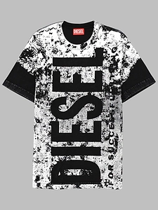 Diesel Kids Over Logo Print T-Shirt