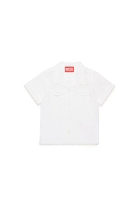 Diesel Kids Oval-D Logo Embroidered Bowling Shirt