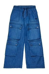 Diesel Kids Oval-D Logo Embroidered Cargo Jeans