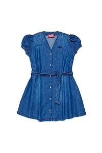 Diesel Kids Oval-D Logo Embroidered Denim Dress