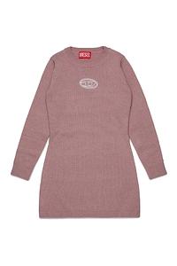 Diesel Kids Oval-D Logo Embroidered Knitted Dress