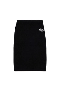 Diesel Kids Oval-D Logo Embroidered Knitted Skirt