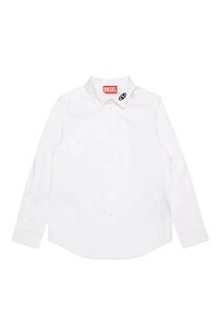 Diesel Kids Oval-D Logo Embroidered Long-Sleeved Shirt
