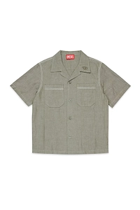 Diesel Kids Oval-D Logo Embroidered Short-Sleeved Shirt