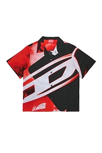 Diesel Kids Oval-D Logo Printed Short-Sleeved Shirt