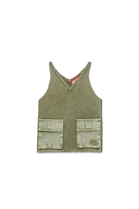 Diesel Kids V-Neck Ribbed Knit Top