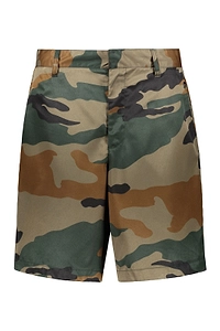 P-Berti-Camu Camouflage Printed Twill Shorts
